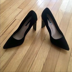 ASOS- Black pointed toe suede pumps